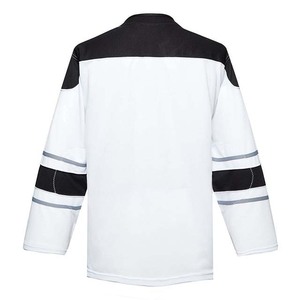 Unisex <b>Ice</b> <b>Hockey</b> <b>Jersey</b> White Black Color Blocked V Neck Long Sleeve Striped Sports Uniform Adults <b>Jerseys</b> For Sale - Product Image 3