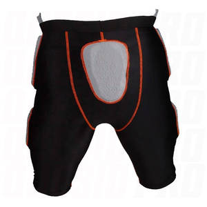 Pantalon de football américain noir premium respirant avec protections intégrées, impression par sublimation intégrale, haute performance, évacuation de l'humidité - Product Image 4