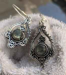 Boucles d'oreilles en argent allemand de qualité AAA, forme marquise, pierre zircon, style bohème, vente en gros, prix attractif - Product Image 1