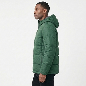 Veste d'hiver rembourrée pour homme, à capuche, isolée, fermeture éclair intégrale, décontractée, pour l'extérieur par temps froid - Product Image 4