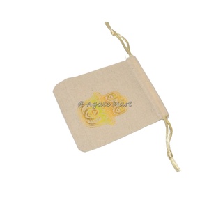Nouvelle Collection pochette en velours de coton personnalisé avec cordon Hamsa sac imprimé à la main pour l'emballage et les cadeaux en pierre - Product Image 1