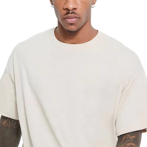 Camisetas de Gran Tamaño para Hombre, 100% Algodón Peinado, 220 g/m², con Logotipo Personalizado, Venta al Por Mayor, Peso Pesado, Suministro de Fábrica - Product Image 3