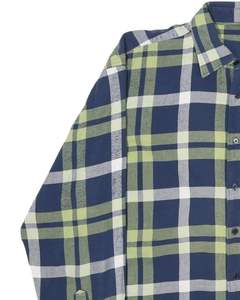 เสื้อเชิ้ตลายสก๊อตสีเขียวน้ำเงินสำหรับผู้ชาย ผ้าฝ้ายผสมโพลีเอสเตอร์ แขนยาว ติดกระดุม ลายตาราง นุ่มสบาย สวมใส่ได้ทุกวัน สไตล์ลำลอง - Product Image 3