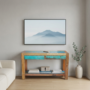 โต๊ะคอนโซลไม้สักสไตล์เรียบง่ายพร้อมลิ้นชัก 2 ช่อง สำหรับห้องนั่งเล่น ทางเข้าบ้าน อพาร์ทเมนต์ โรงแรม เฟอร์นิเจอร์บ้าน ทำจากไม้เรือรีไซเคิล - Product Image 4