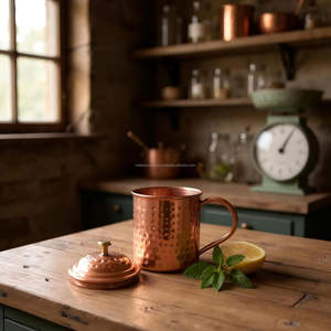 Vaso de Cobre, Diseño Elegante Más Vendido, Vajilla de Lujo Martillada con Beneficios para la Salud, a Prueba de Fugas, Apto para Lavavajillas - Product Image 4