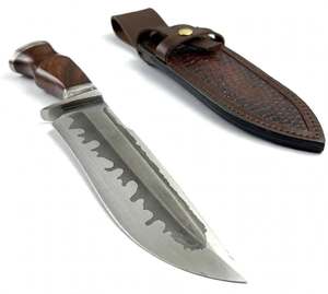 Couteau de boucher artisanal en acier laminé à haute teneur en carbone avec manche en bois, outil de cuisine - Product Image 3