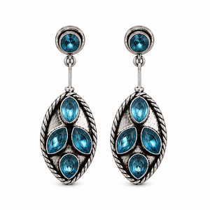 Wholesale Supplier <b>Oxidized</b> Silver Bezel Setting Dangler Drop Earrings Women | Direct Factory Manufacturer Hot Selling - Product Image 1