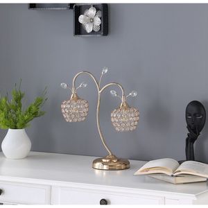 Lampada da Tavolo Glamour in Metallo Oro Rosa da 43,8 cm con 2 Campane Floreali - Elegante Design Floreale - Product Image 2