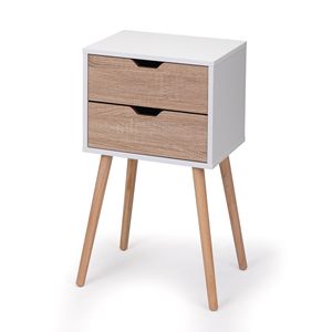 Solid Wood Nightstand with 2 Drawers Bedside <b>Tables</b> for Bedroom <b>Storage</b> End & <b>Side</b> <b>Table</b> Furniture - Product Image 6