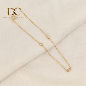 Bracelet chaîne à maillons en or jaune massif 9 carats avec sertissage clos et diamant de laboratoire de 1,8 mm, pour femme, idéal pour le quotidien et les occasions spéciales - Product Image 5