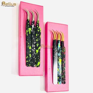 Wholesale Fiber Tip Curved Lash Tweezers with Charm Pendant Pink Kit OEM ODM - Product Image 4