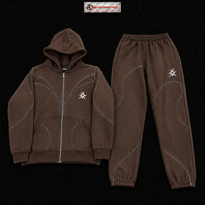 Ensemble de survêtement marron pour homme avec logo personnalisé, sweat à capuche zippé et pantalon de jogging, style streetwear, vêtements de sport décontractés pour la gym et l'entraînement, vente en gros OEM - Product Image 5