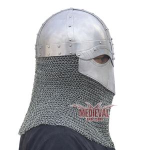 Casco Vikingo Completo Hecho a Mano con Avental de Cota de Malla de Acero Dulce, Armadura Medieval para Cosplay, Reenactamiento, Exhibición y Coleccionismo - Product Image 3
