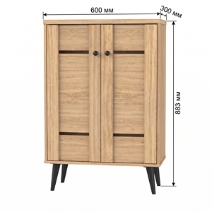 Furnizone Modern 25_0127 2-Door 4-Tier <b>Shoe</b> Cabinet Horizontal Line Accent <b>Entryway</b> Organizer Freestanding <b>Storage</b> - Product Image 2