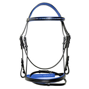 Brida de cuero para caballo con frontal de cristal de 3 hileras, acolchado blanco, narquera acolchada, brida de doma, equipo de lujo para caballo, riendas de cuero - Product Image 5