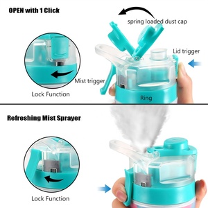 2025 Eco-Friendly 2-in-1 Sport <b>Water</b> <b>Bottle</b> Double Wall plastic with Cool <b>Mist</b> <b>Spray</b> Function New Decal New Style <b>Water</b> <b>Bottle</b> - Product Image 3