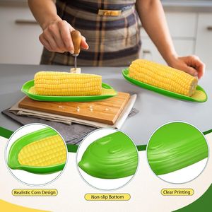 Piatto Monoporzione per Pannocchie di Mais con Fondo Antiscivolo, Stoviglie e Articoli da Tavola in Melamina Usa e Getta, Lavabili in Lavastoviglie - Product Image 2