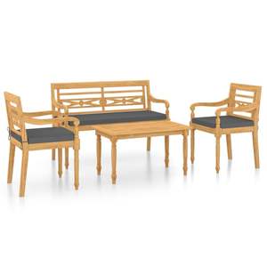 Juego de 4 Mesas de Comedor de Madera de Teca Fina para Patio, Juegos de Jardín Medianos - Product Image 2