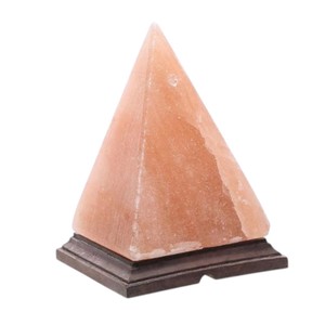 Lámpara Piramidal de Sal del Himalaya Ecológica, Cristal Rosa Pulido, Forma Geométrica Tallada, para Decoración del Hogar - Product Image 1
