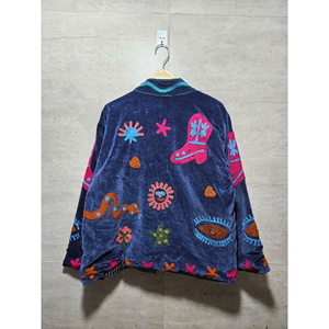 Wholesale Velvet <b>Jacket</b> Snake Embroidery <b>Jacket</b> Coat Hand Stitch Suzani <b>Jacket</b> With Two Side Pocket Boho Chic <b>Jacket</b> Women's - Product Image 6