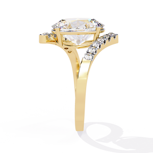 Anillo de Compromiso con Diamante Cultivado en Laboratorio de Corte Ovalado de 2 Quilates, Certificado IGI, Engaste Pavé, Oro de 14K/18K, Joyería Nupcial - Product Image 5