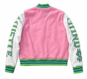 Men's Winter Bomber Jacket High Street Front Letter Embroidery Cotton Fleece Slim Regular Fit Custom Logo Embossed Finished - Product Image 3