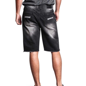 Casual High Street <b>Men</b> Denim Shorts Elastic Waistband Wide Leg Shorts Retro Washed Blue <b>Men</b> Denim Shorts Large Pocket Utility - Product Image 6