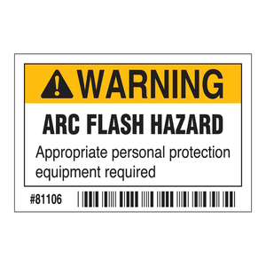 Étiquettes d'avertissement de risque d'arc électrique Brady durables et autocollantes, ovales mates avec notice PPE en creux pour installations électriques - Product Image 3