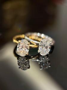Anillo de Diamante Cultivado en Laboratorio, Corte Ovalado, Color D, Perforado con Láser, Oro Sólido de 4g, Certificado IGI, Moderno, para Mujer, Aniversario, Boda, Compromiso - Product Image 5