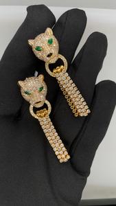 Animal Inspired 9-10ct CVD Lab Grown Diamond <b>Dangle</b> <b>Earrings</b> in 925 Sterling <b>Silver</b> VVS-VS Clarity Lab Grown Diamond Jewelry - Product Image 5