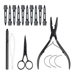 Kit Profesional de Herramientas para Extensiones de Cabello con Estuche Blanco, Alicates de Acero Inoxidable, Enhebrador de Bucles, Set de Salón, Fabricante OEM - Product Image 1