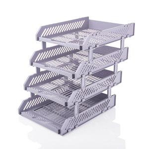 Modern 4 Tier <b>Foldable</b> Convertible Extendable Plastic Document Tray <b>Desk</b> Storage Organizer Slanted File Holder for Office Home - Product Image 5