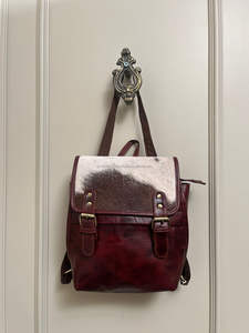 Stylish Unisex Cowhide Fur Backpack Real Western-Style School Bag 2-in-1 Multi-Use with Elegant Cowhide Fur Accents - Product Image 2