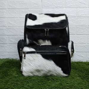 Sac à dos en cuir de vachette véritable, souple, unisexe, décontracté, pour usage quotidien, avec bretelles et fermeture éclair, durable - Product Image 1