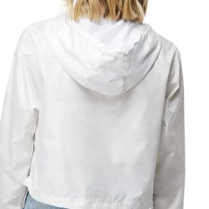 Chaqueta Corta Ligera Cortavientos con Capucha para Mujer, Cremallera Completa, Ropa Exterior Casual, Resistente al Viento, Impresión Personalizada, Venta al por Mayor de Fábrica - Product Image 5