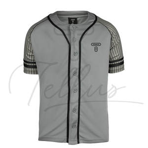 Maillot de baseball respirant à manches courtes avec broderie personnalisée, 100 % polyester, couleurs personnalisées, vente en gros, vêtements de sport imprimés - Product Image 5