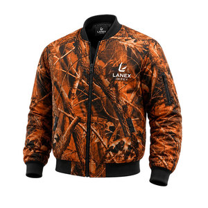 Custom Orange Camo <b>Quilted</b> Bomber <b>Jacket</b> for Men & Women Zip Up Flight <b>Jacket</b> Windproof Winter Hunting Outdoor Tactical <b>Jacket</b> - Product Image 1