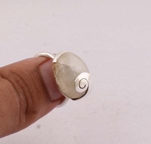 Vintage Rainbow <b>Moonstone</b> <b>Ring</b> 925 Sterling Silver Antique Style Victorian Design Blue Fire Gemstone <b>Ring</b> for Women Artisan - Product Image 3