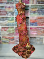 Ventes chaudes de Maqbal Dirac somalien avec un motif floral et des feuilles et des paillettes dorées pour les occasions spéciales