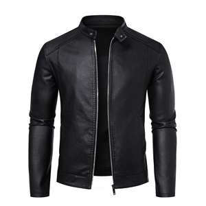 High Quality Men's Leather Fashion <b>Jacket</b> Slim Fit Genuine Sheepskin Biker Coat Soft Smooth Texture Trendy For Spring And Autumn - Product Image 1