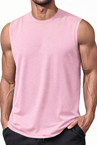Mens Training Tank Top Gym Wear Sleeveless <b>Muscle</b> <b>Vest</b> OEM Custom Spandex/Cotton Knitted Embroidery Sportswear for Men - Product Image 2