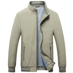 Men's Lightweight Baseball Style <b>Bomber</b> <b>Jacket</b> Solid Fashion Stand Collar Versatile Outerwear Winter Breathable Customized Color - Product Image 3