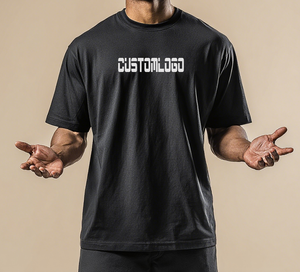 Camiseta Negra Personalizada con Logotipo para Hombre, Manga Corta, Cuello Redondo, Corte Regular, Algodón Jersey, Estilo Casual, Diseño con Letra Estampada en la Parte Delantera - Product Image 4