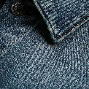 Veste en jean d'hiver pour homme, prix de gros, haute qualité, col rabattu, logo frontal, respirante, écologique, 100% coton, décontractée - Product Image 4