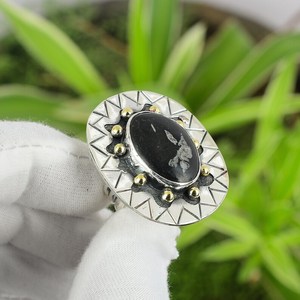 Handmade Bezel Setting Chrysanthemum Gemstone <b>Ring</b> 925 Sterling Silver Unique Elegant Fashion Boho Jewelry for Party - Product Image 5