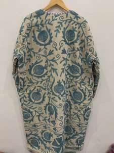 Kimono largo bordado floral Suzani, bata de terciopelo Suzani, chaqueta floral de invierno, chaqueta tipo Duster para mujer, abrigo tipo kimono, regalo para ella - Product Image 6