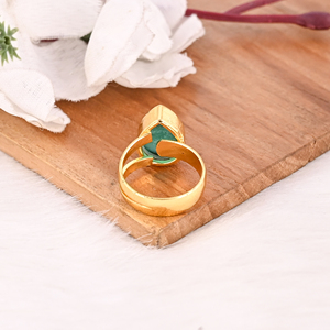 Vintage Apatite Hydro Brass <b>Ring</b> Handmade <b>Adjustable</b> Gemstone Jewelry for Women - Product Image 5