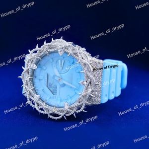 Reloj unisex de lujo estilo hip hop, de plata de ley 925, con incrustaciones de diamantes de moissanita VVS, para fiestas. - Product Image 3