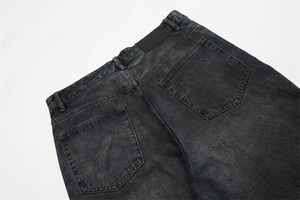 Jean large délavé vintage pour homme – Coupe ample respirante, style streetwear décontracté - Product Image 3