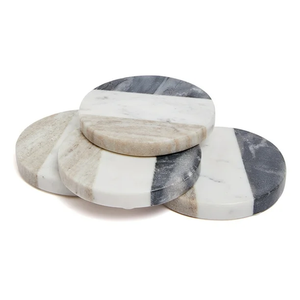 Sous-verres modernes écologiques en marbre, durables, lavables, technique de découpe en pierre naturelle - Product Image 1